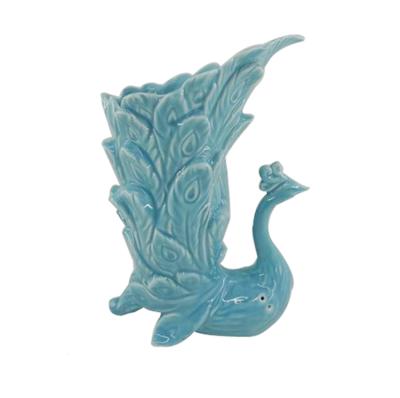 China New high quality classic/postmodern porcelain peacock flower vase for home decor, peacock vase, peacock flower vase for sale