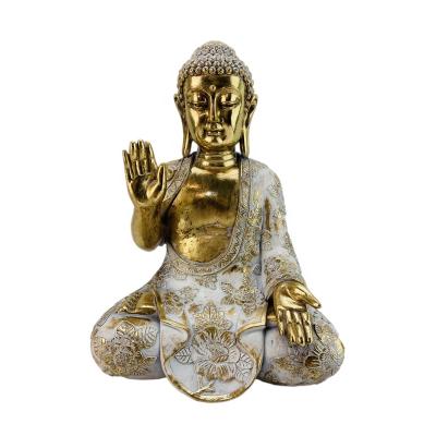 China China factory price resin resting buddha sculpture gold polystone figurines decor religious buddha statue for garden decoration for sale