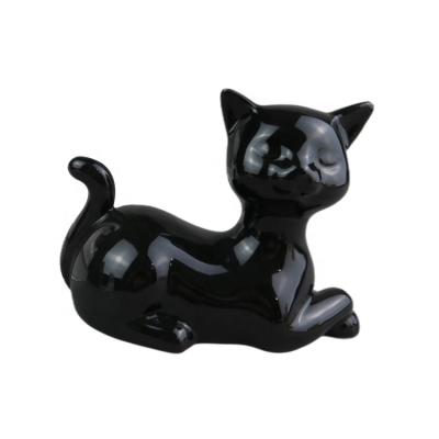 China Eco-friendly Ceramic Cat Statue Porcelain Desktop Figurine Sculpture Animal Ornament Crafts For Home Decoration for sale