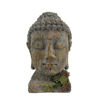 China Handcrafted figurine religious ceramic home figurine head polistone statue head Buddha resin resin Buddhism ornament decoration for sale