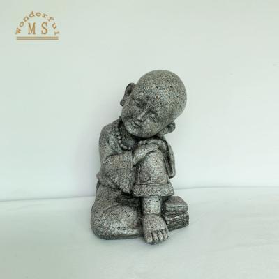 China Garden Decoration China Buddha Statue Children Holding Praying Baby Buddh, Lauphing Magnesia Shaolin Little Monk Garden Statue for sale