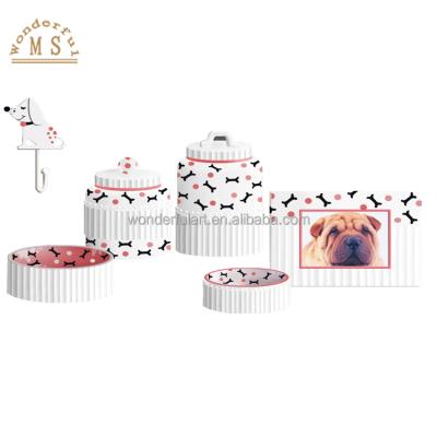 China Plain Viable Series Ceramic Product Container Pet Bowl Food Feeder Feeder Treat Jar Ceramic Freeze Dried Storage for Cats and Dogs for sale