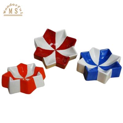 China Stars Viable Geometric Square Triangle Shape Porcelain Pet Cat/Dog Dolomite Fruit Food Feeder Ceramic Water Bowl for sale