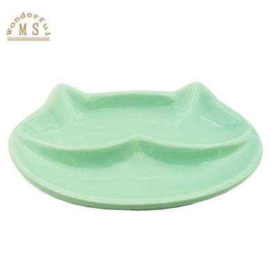 China Viable Best Sales Special Shape Porcelain Cat/Pet Dog Food Feeder Bowl Environmental Durable Ceramic Dish for sale