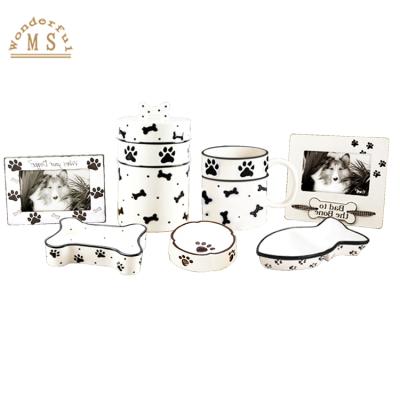 China Viable Product Series Ceramic Pet Bowl Food Feeder Storage Jar For Cats And Dogs for sale