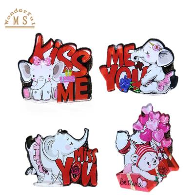 China Cute Transparent Silica Gel People Souvenir 3D Cartoon Animal Fridge Sticker / Acrylic Fridge Magnet for sale