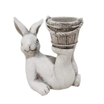 China Europe Retro Relief Resin Rabbit Decoration Centerpiece Table Tea Home Candle Holder For Easter Onrmanet for sale