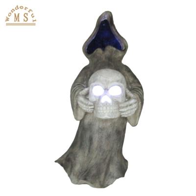 China Africa Gray Ghost With Led Light Halloween Celebration Gifts, Ghost Light With Wizard Rope Ornament, Led Harvest Festival Decorative for sale