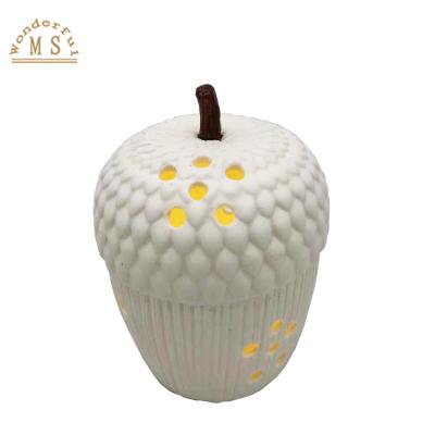 China Decorative LED Decoration Fruit Vegetable Home Decor X'mas Holiday Ornament White Ceramic Imitation Props for sale