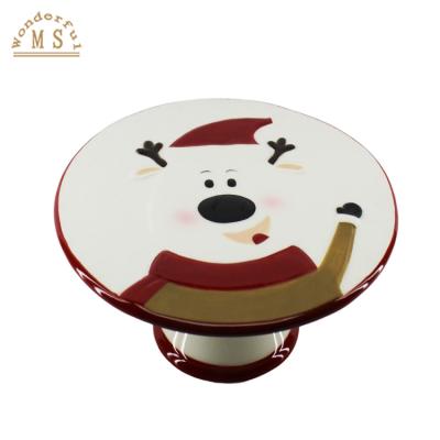 China Disposable Cylinder Kitchen Tableware Tray 3d Style Holders Shape Cake Plate OEM Porcelain Dish Ceramic Bowls For Christmas Holiday for sale