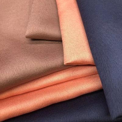 China Anti-static polyester satin foam heavy back crepe for blazer/235GSM polyester heavy stretch satin back crepe for lady's suit for sale