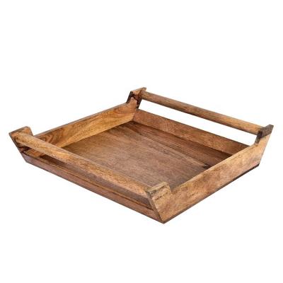 China Wholesale Rustic Wooden Vintage Bath Vanity And Display Tray With Handle for sale