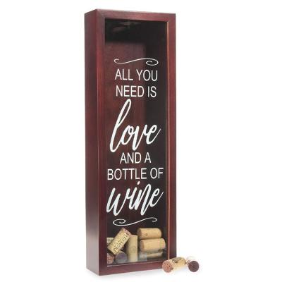 China Viable Wine Cork Holder Shadow Box - Cherry Red Wine Decor - wall hanging for sale