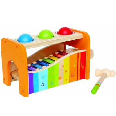 China Modern award winning durable wooden musical grind toy for toddlers for sale