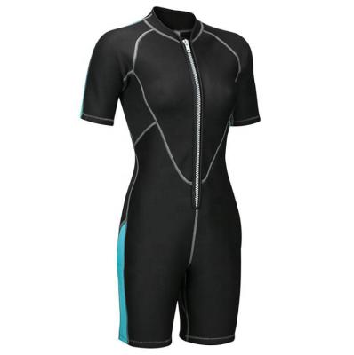 China Surfing Womens 2mm Neoprene Front Zipper Swimming Short Sleeve Woman Sailing Boating Wetsuit for sale