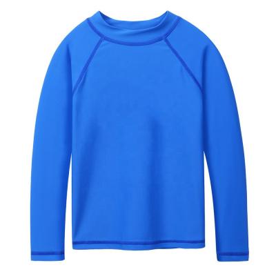 China Customed Kids Spandex Upf+ Kids Long Sleeve Shirt Sun Swim Rash Guard Kayaking for sale