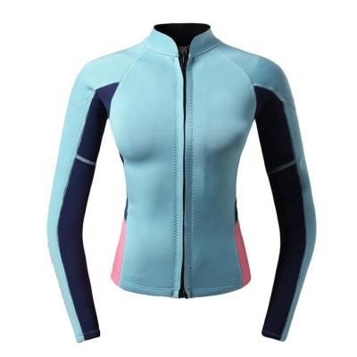 China New Arrive Women Woman Neoprene Front Zipper 3mm Suit Surfing Jacket Swimming Top for sale