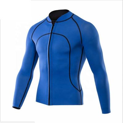 China New MAN Customization 3mm Blue Neoprene Adult Long Sleeve Surfing Sailing Jacket Top for sale