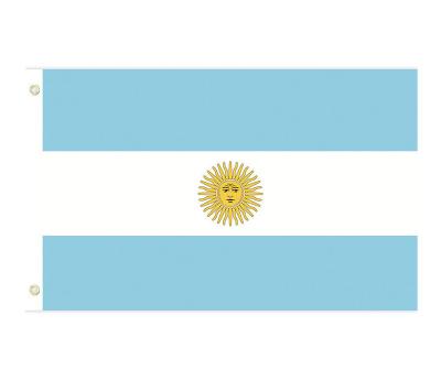 China Waterproof Eco Friendly Non-toxic Recyclable Argentina National Flag Silk Screen Printing Argentinian Flag for sale