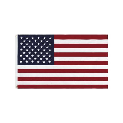 China Waterproof Factory wholesale American flag Stars Stripes Printed Brass Grommets 150D/300D/600D USA Flag Indoor/Outdoor United States Flag for sale