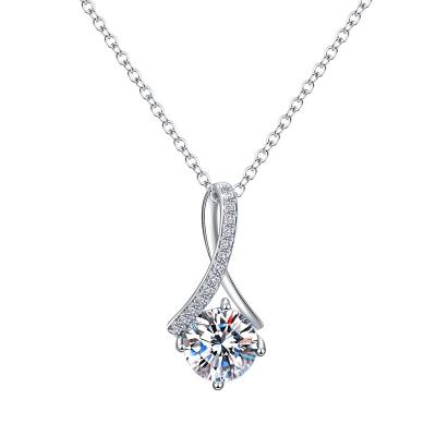 China Fashion Valentine's Day Gift White Zircon Clavicle Zircon Necklace For Women 925 Silver Necklace for sale