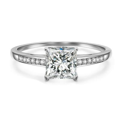 China TRENDY Wedding Rings For Women 1.25CT Princess Cut 3A Zircon Rings for sale