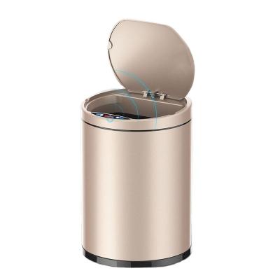 China Stainless Steel Disposable Automatic Smart Household Induction Waterproof Trash Can With Lid for sale