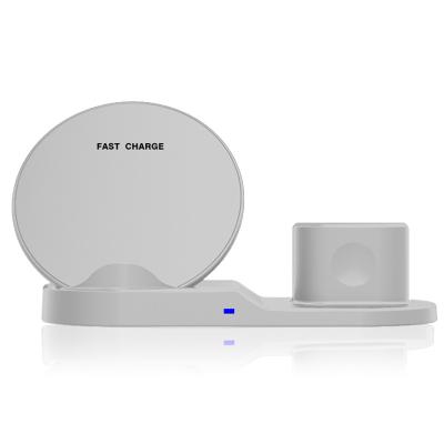 China New Design Qi Wireless Fast Wireless Charger Radio Smart Watch 3in1 Charger Stand Dock Charging Station for sale