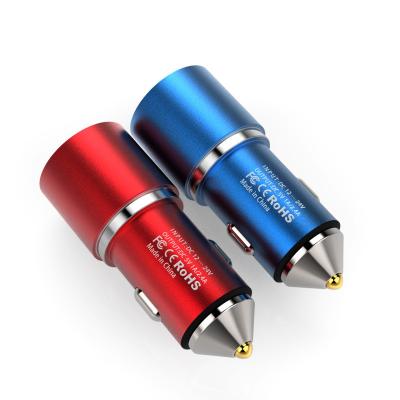 China Popular Mobile Phone Car Charger Aluminum Alloy Safety Custom Fast Charging Hammer Dual USB Car Charger for sale