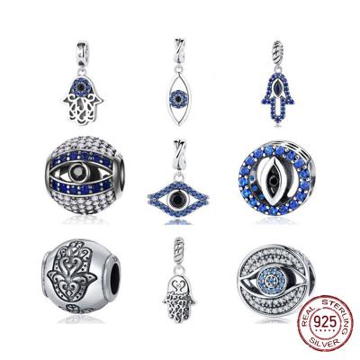 China FASHIONABLE Hot Sale 925 Sterling Silver Evil Eye Charm Pendants Making For Women DIY Bracelet & Necklace Jewelry for sale