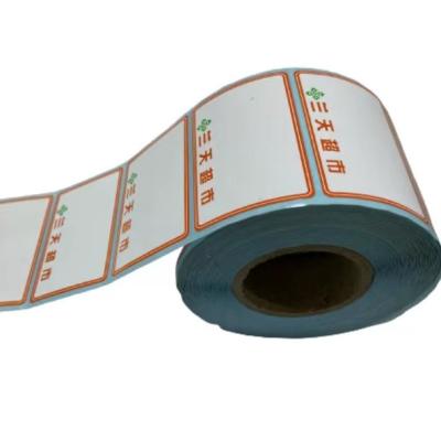 China Waterproof High Quality Thermal Label Printing Label Roll 57mmx37mm Rich Color Customized Supermarket Weighing for sale