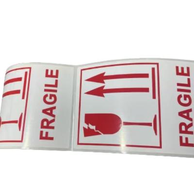 China Hot Sale Thermal Transfer Sticker Self Adhesive Fragile Shipping Security Label Express Roll for sale