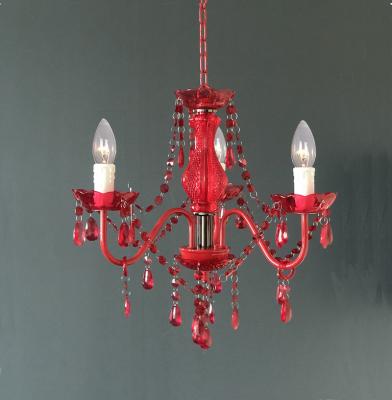 China New Design Modern Hotel Decoration Gold / Red / Black Color Acrylic Light 3L / 5L Pendant Chandelier for sale