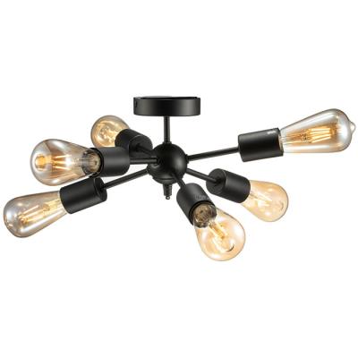 China Nordic Vintage Modern Design E27 E26 Black Color Ceiling Lamp For Living Room NS-125432D for sale