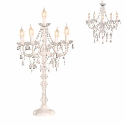 China European Style Clear Candle Chandelier Table Lamp Crystal Acrylic for sale