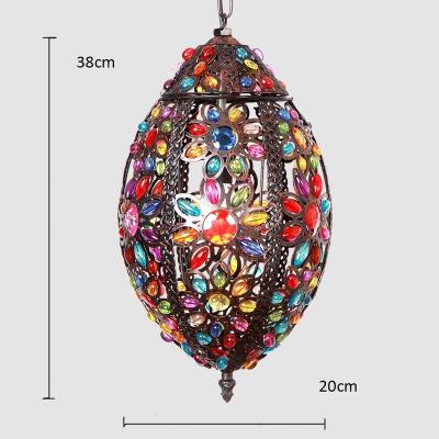 China Moroccan Vintage Lanterns With Colorful Jewel Pendant Light NS-124026 for sale