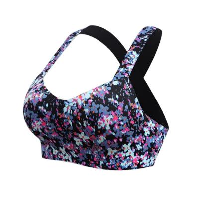 China Breathable Sexy Women Sports Underwear Fitness Yoga Bra Top Cross Strap Sports Wear Bra for sale