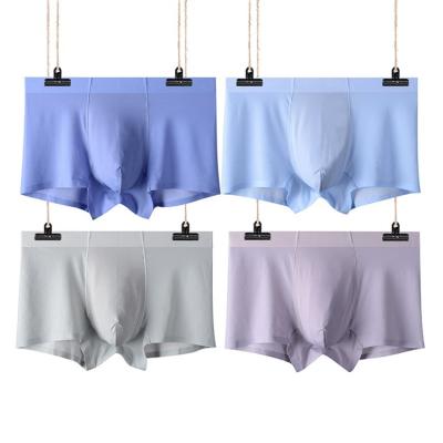 China Hot Selling Men's Underwear Antibacterial Briefs Ultrathin Antibacterial Ick Boxer Silk Men's Boxers Shorts for sale