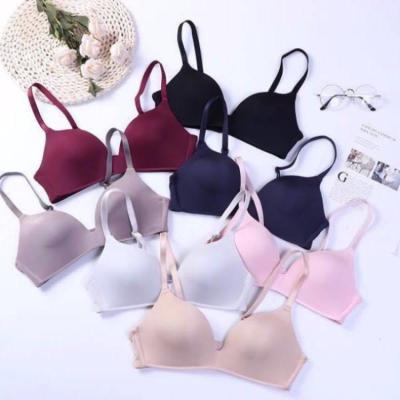 China Dropshipping One-Piece Girls Shape Simple Solid Color Push Up T-shirt Bra Wireless Comfort Women Seamless Bra for sale