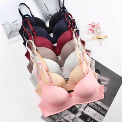 China Wireless ladies one piece simple bra style solid color push up bra sexy sostenes gril bra for sale