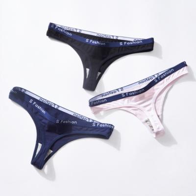 China Breathable Underwear Bikini Thong Cotton Ladies Sports Sexy Letter T Support Cotton G - String Women's Thong Panties for sale