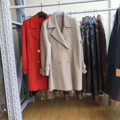 China Double Breasted Plus 2022 Autumn Winter Reversible Women's Long Straight Through Coat UK Wool Double Sided Wool Coat Wholesale for sale