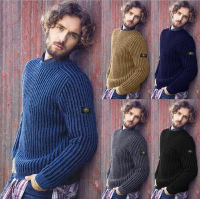 China wholesale large size Anti-wrinkle thick rib knit casual warm men's jumper men's clothing for sale