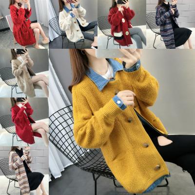 China 2022 new high quality anti-shrink women's winter leisure knit color long sleeve women knit coat cardigan for sale