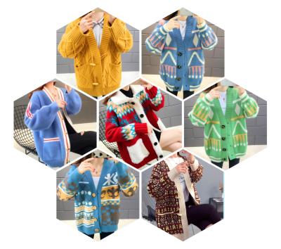 China Autumn and winter new wear female anti-shrink female Korean version loose long sleeve cardigan sweater wholesale outdoor sweater coat for sale