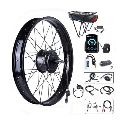 China Akkubici bafang hub motor 750w 48v single rear wheel electric bicycle conversion kit accessories ebike brushless motor with back rack battery for sale