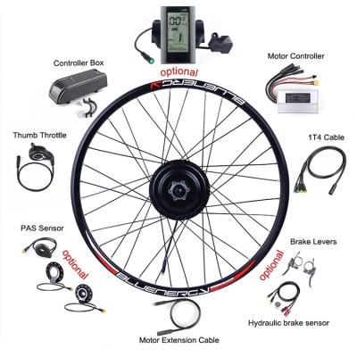 China single wheel Akkubici China factoy price 48 volt ebike front wheel chain wheel electric bike conversion kit 500w with battery for sale