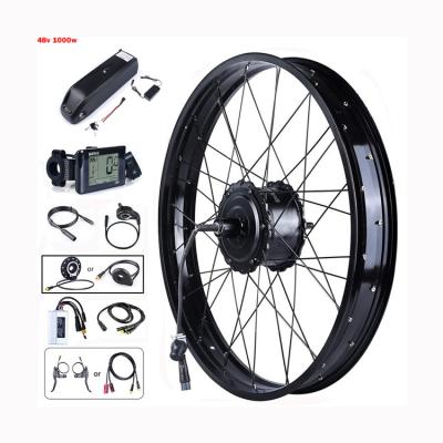 China Single Wheel Akkubici Wheel Part 1000W 48V Power Rear Hub DC Motor For Electric Bike Conversion Kit For Cassette Flywheel With Battery for sale