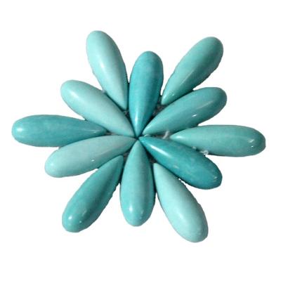 China Hot Sale Natural Gemstone Turquoise Teardrop Polishing Beads For Jewelry Making for sale