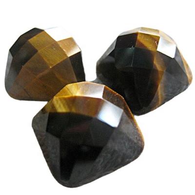 China Tiger Eye Stone Polishing Loose Beads, Cushion Faceted Cabochons For Jewelry Setting for sale